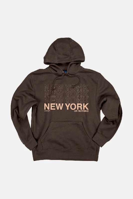 Timeless Style New York or Nothing Hoodie Chocolate