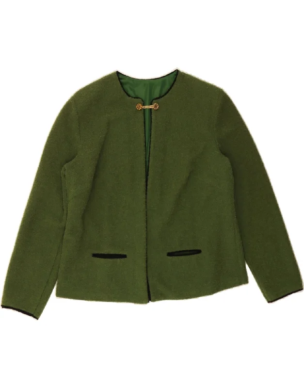 Soft Fabric Looks VINTAGE Womens Blazer Jacket UK 14 Medium Green