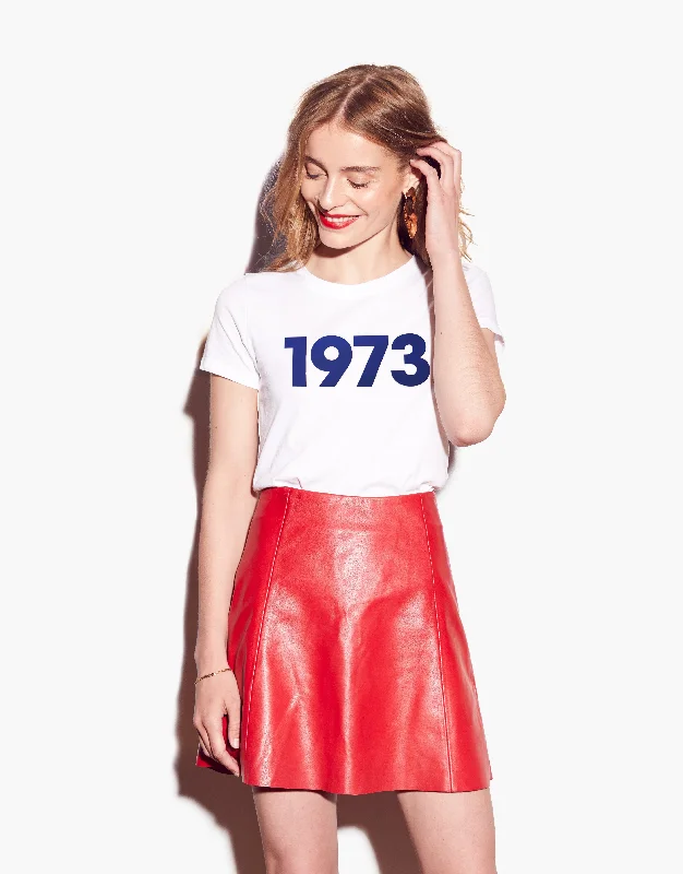Relaxed Weekend Wear Classic 1973 Tee - White/Navy