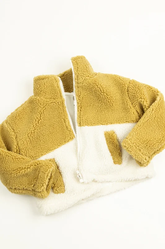 Comfortable Tops Babysprouts Sherpa Jacket | Mustard