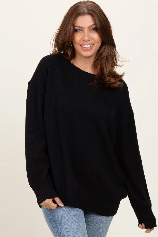 Soft Casuals Black Soft Knit Basic Sweater