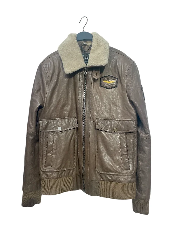 Relaxed Looks Ron Tomson/Leather Jkt/M/Leather/BRW/Hudson Jacket FUR COLLAR
