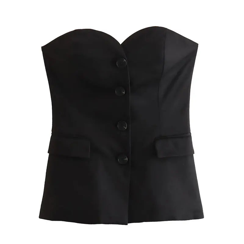 Black Strapless top
