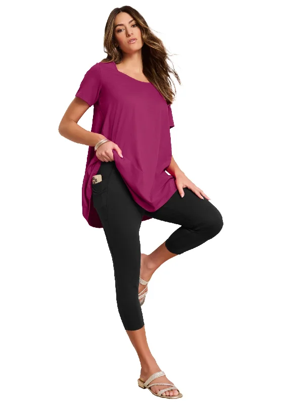 Trendy Comfort Wear Side-Pocket Essential Capri Legging