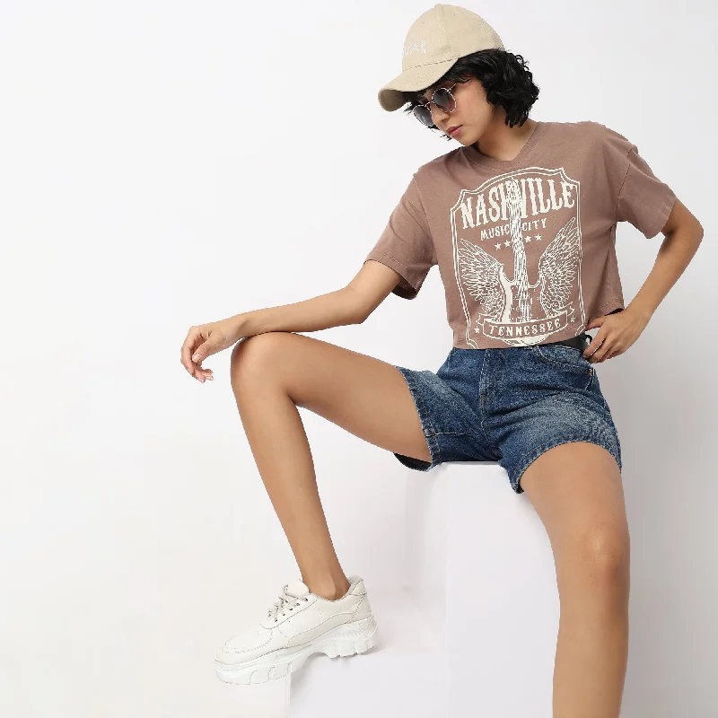 Relaxed Weekend Wear Boxy Fit Printed T-Shirt