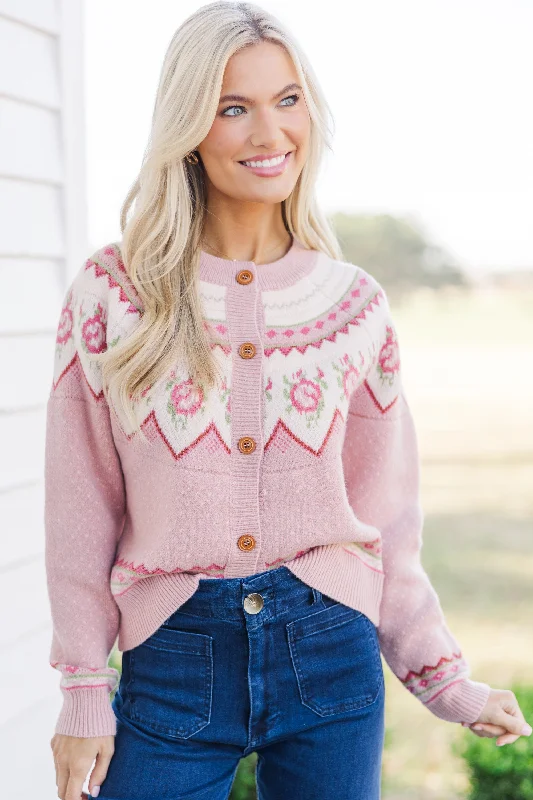 Light Fit In Nature Pink Floral Cardigan