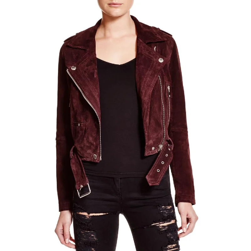 Cozy Lifestyle Blank NYC Womens Morning After Lined Suede Motorcycle Jacket