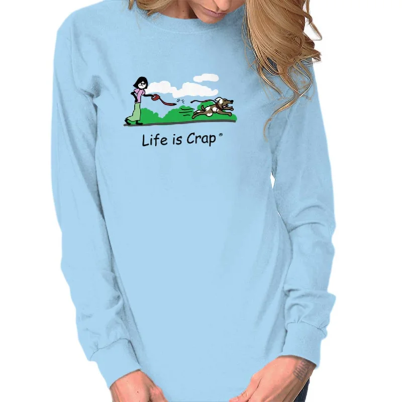 Relaxed Fashion Run Away Dog Long Sleeve Tee