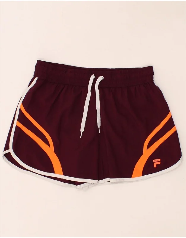 Smart Comfort Wear FILA Womens Sport Shorts UK 14 Medium Burgundy Polyester