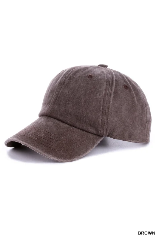 Cozy Chic Trends VINTAGE WASHED BASEBALL CAP - VINTAGE BROWN