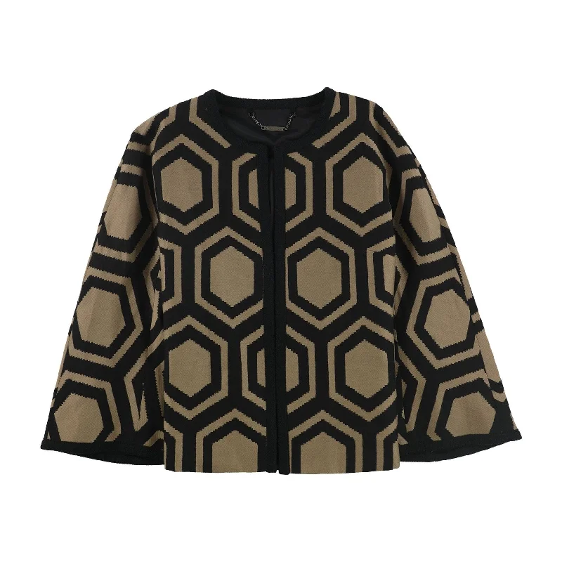 Casual Comfort Wear Trina Turk Womens Geometric Blazer Jacket, Brown, Medium