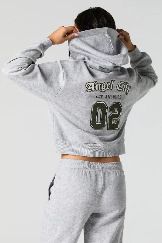 Classic Comfort Embroidered Cropped Fleece Hoodie