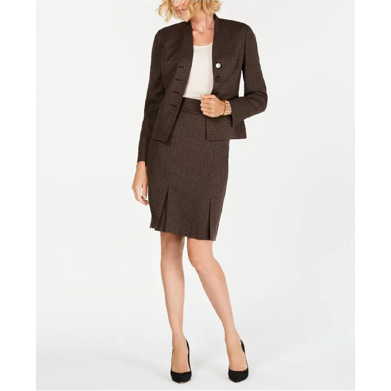 Versatile Style Le Suit Womens Stand Collar Four Button Blazer Jacket, Black, 6