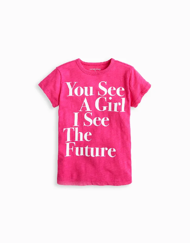Easy-to-Wear You See A Girl: Toddler & Youth Tee - Pink