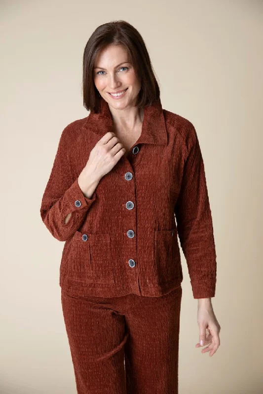 Relaxed Fashion Rustic Stretch Corduroy Cargo Jacket | SALE! Take 30% Off