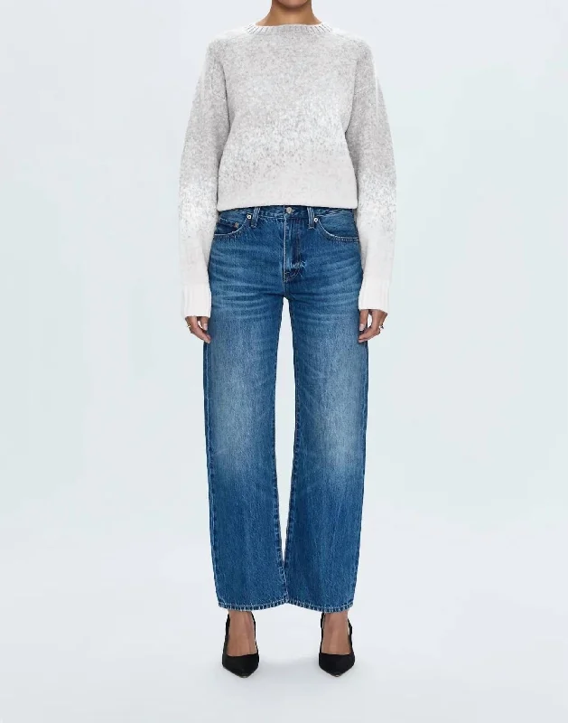 Casual Fit Lexi Mid Rise Bow Straight Jean In Transcend