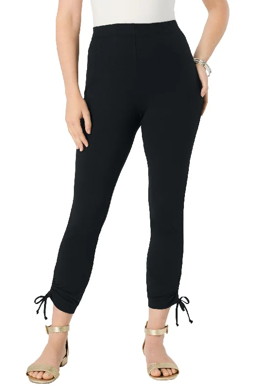 Casual Chic Outfits Lace-Up Capri Leggings