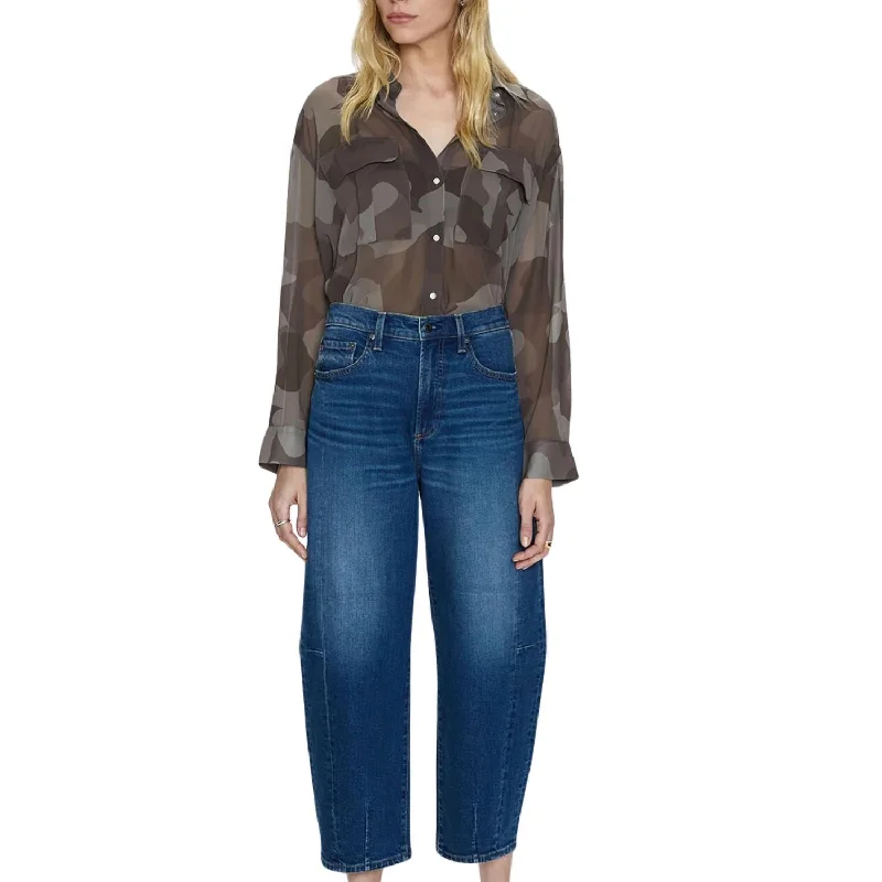 Versatile Style Eli High Rise Barrel Leg Jeans In Mixer