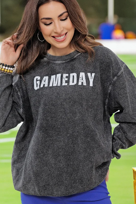 Effortless Dressing Gameday Ribbed Graphic Crewneck