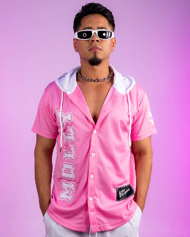 Simple Looks Rave Varsity Hooded Baseball Jersey