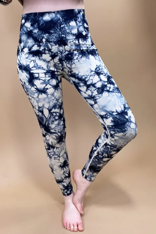 Soft Casuals Gave Me Fireworks- Blue & Ivory Tie Dye Leggings