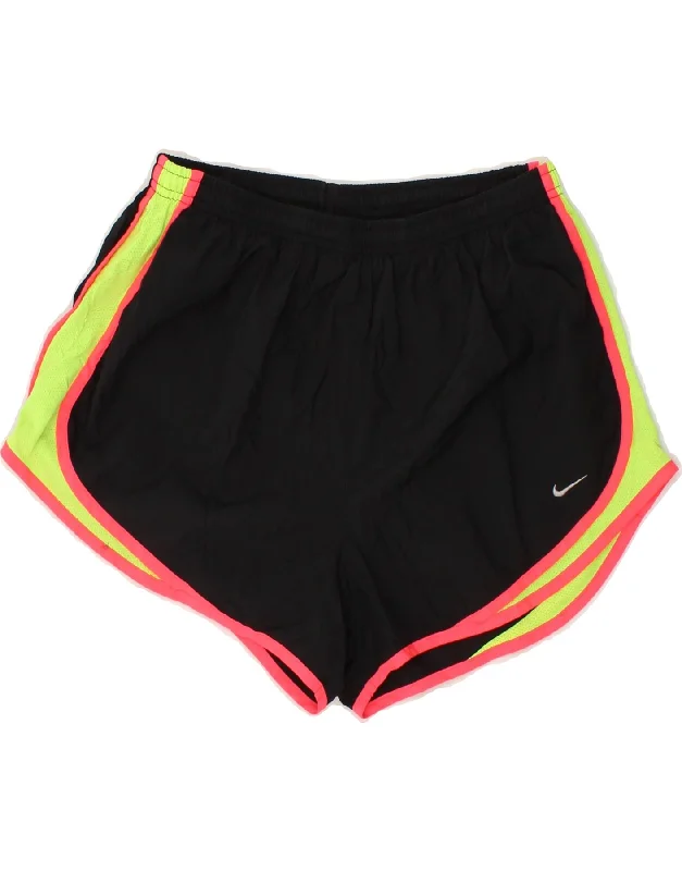 Relaxed Looks NIKE Womens Dri Fit Sport Shorts UK 14 Large  Black Colourblock