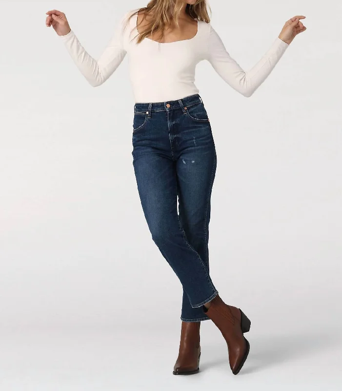 Sporty Comfort Wild West High Rise Straight Jeans In Wild Ride