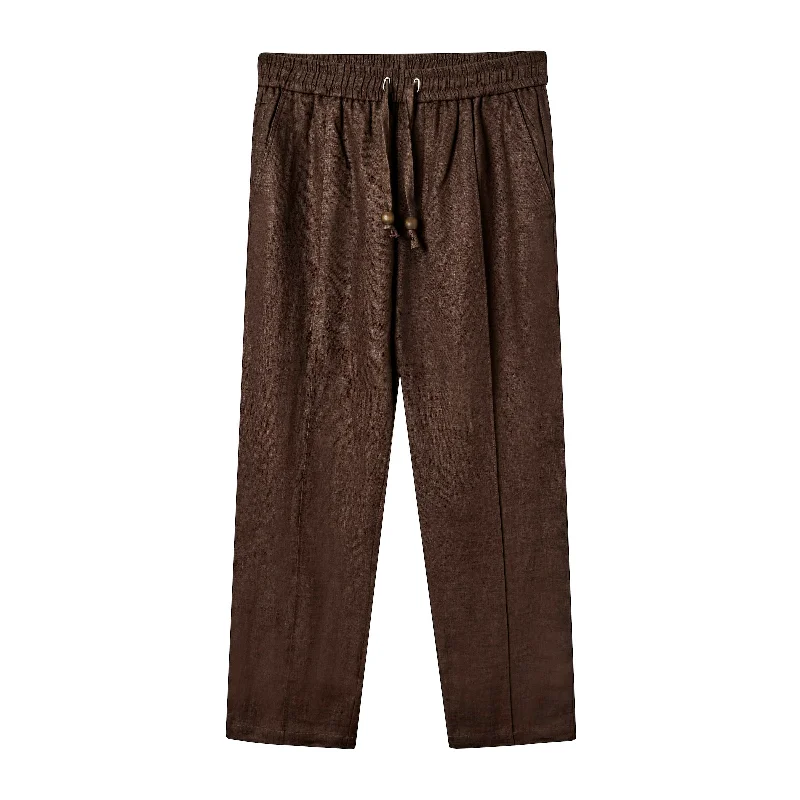 Comfortable Jackets Easy-Going Pants (Brown Linen)