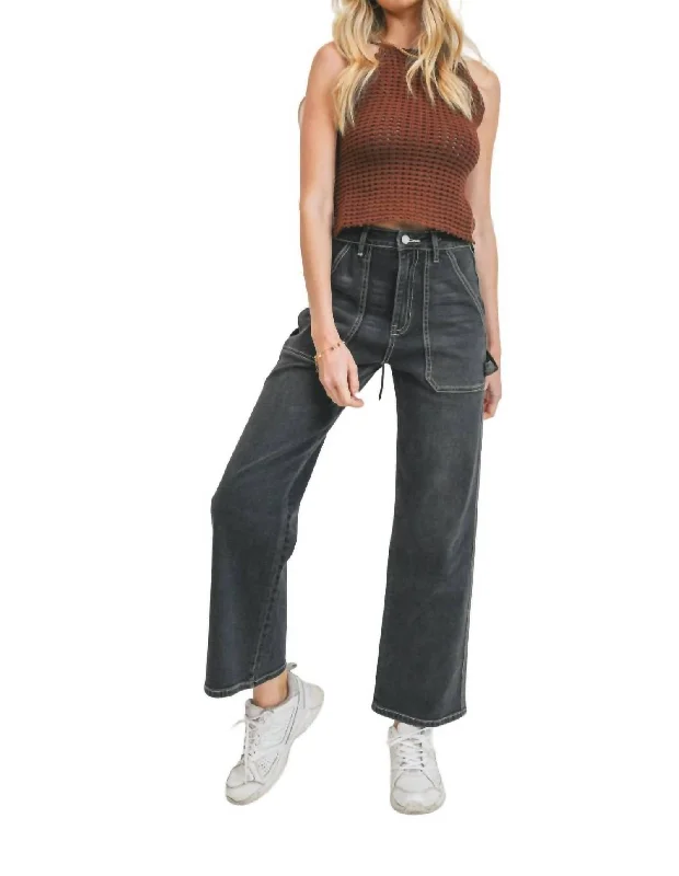 Easy Comfort Style Carpenter Jeans In Black