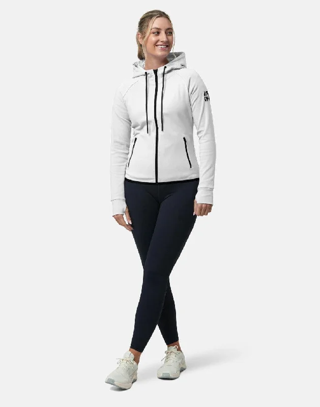 Cozy Apparel Chill Zip Hoodie in Ultra White