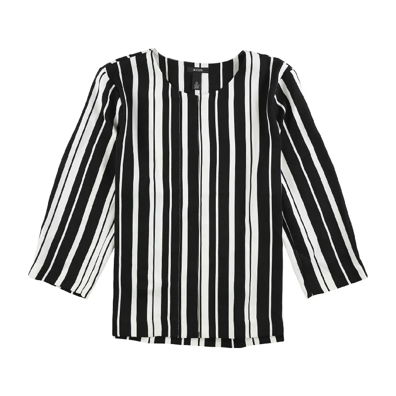 Versatile Casuals Alfani Womens Striped Blazer Jacket, Black, X-Large