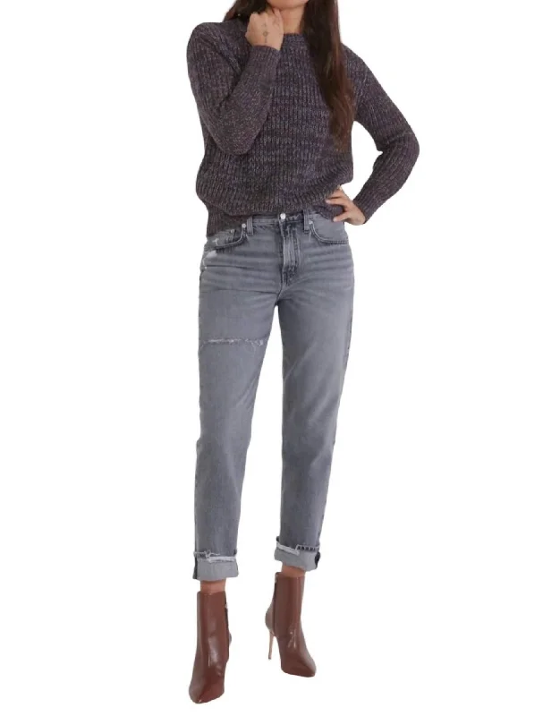 Elegant Fit Marlowe Slim Boyfriend Jeans In Stormy Skies Grey
