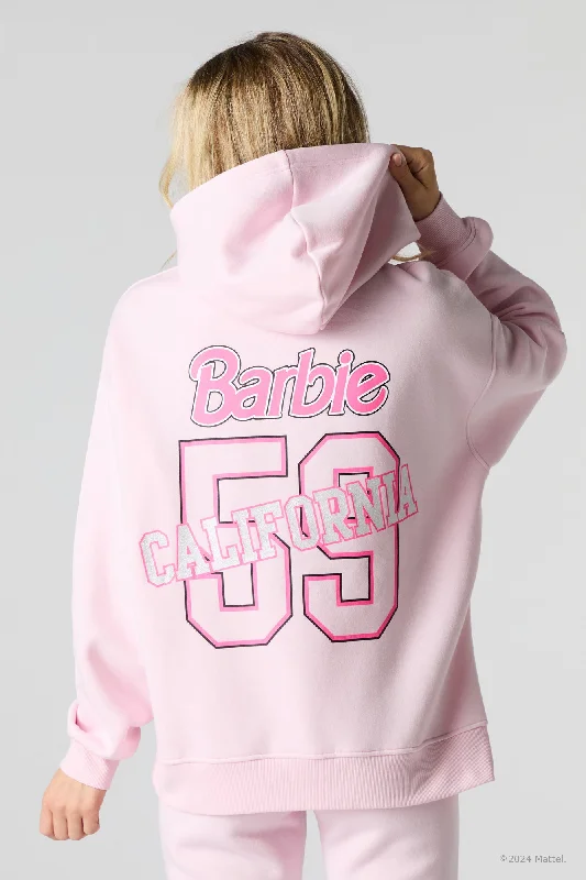 Modern Chic Barbie™ Chenille Embroidered Fleece Hoodie