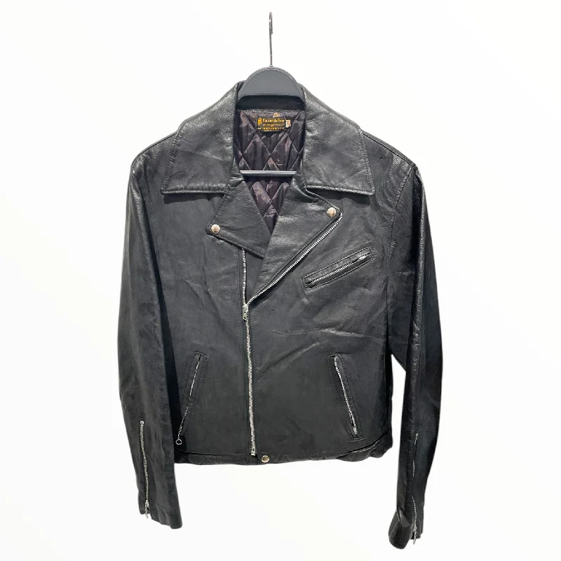Warm Layers Vintage/Leather Jkt/M/L/Leather/BLK/King Uh Dar Roa - Thin Lined