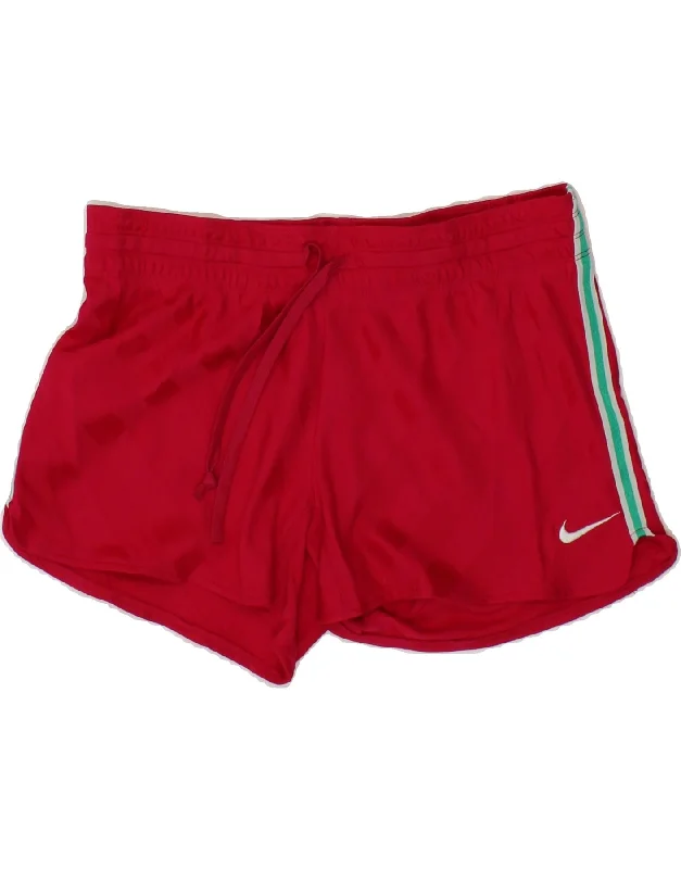 Elegant Casuals NIKE Womens Sport Shorts UK 12 Medium Red Polyester