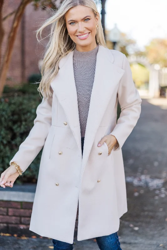 Casual Ease City Streets Oatmeal Brown Coat