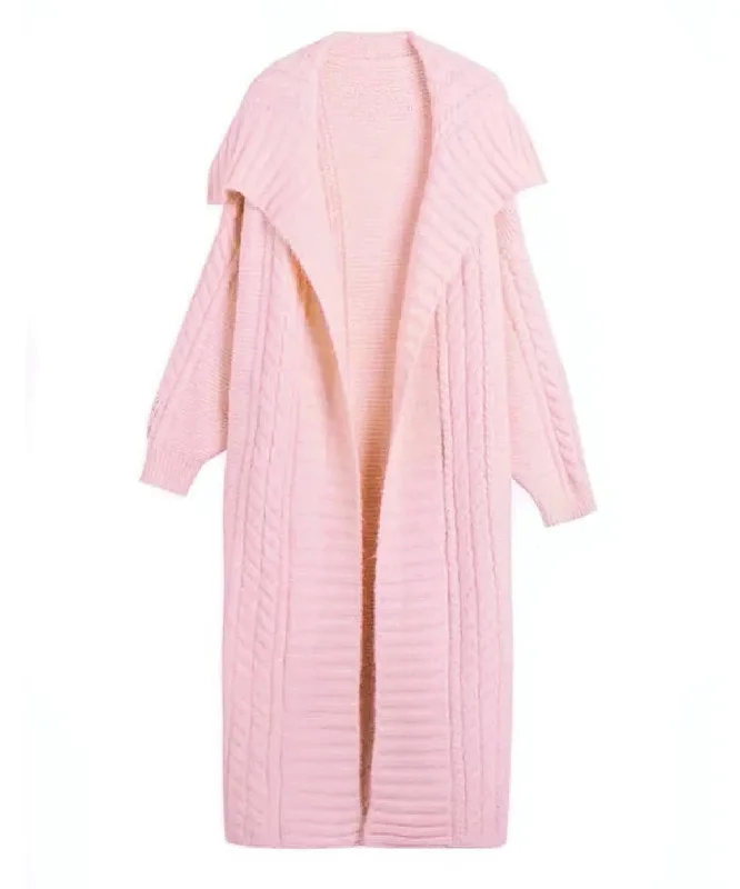 Elegant Dressing Oversized Mid Length Knitted Cardigan