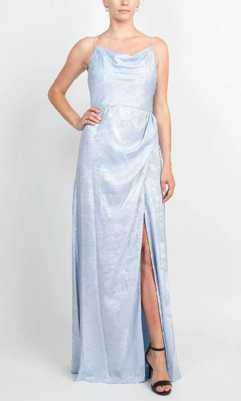 Soft Knitwear Adrianna Papell AP1E208881 - Metallic Cowl Neck Evening Gown