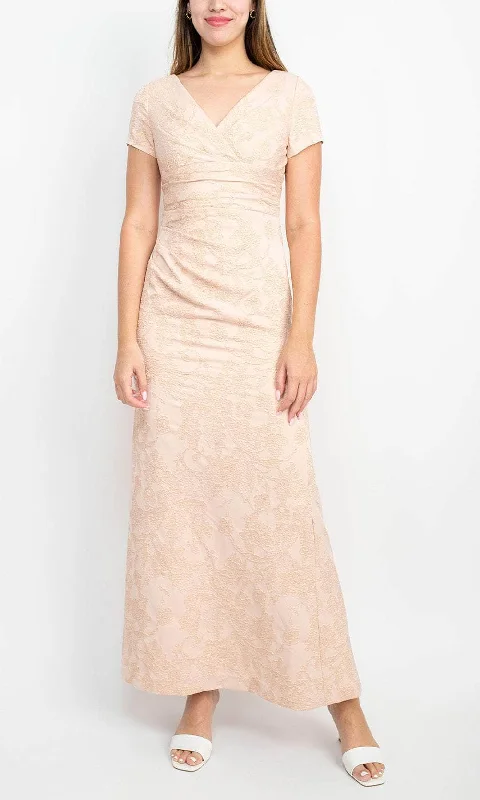 Warm Layers Adrianna Papell AP1E209340 - V-Neck Ruched Evening Gown