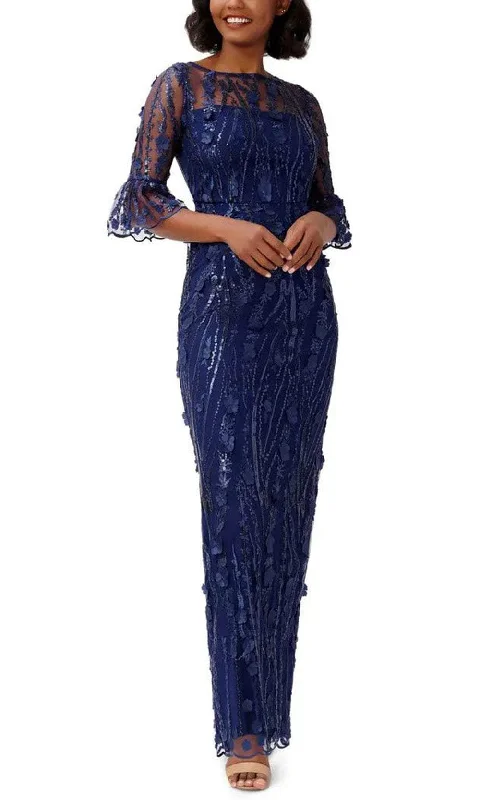 Casual Comfort Adrianna Papell AP1E209716 - Bateau Embroidered Evening Gown