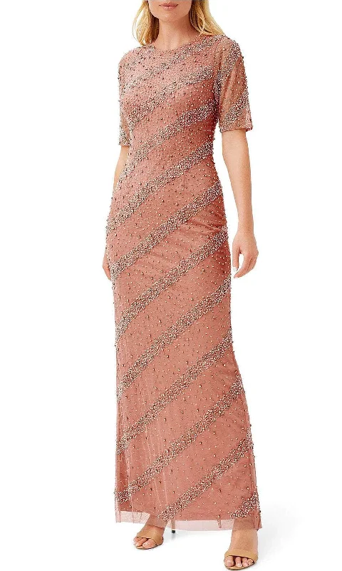 Easy-to-Wear Aidan Mattox MD1E207520 - Short Sleeve Beaded Formal Dress