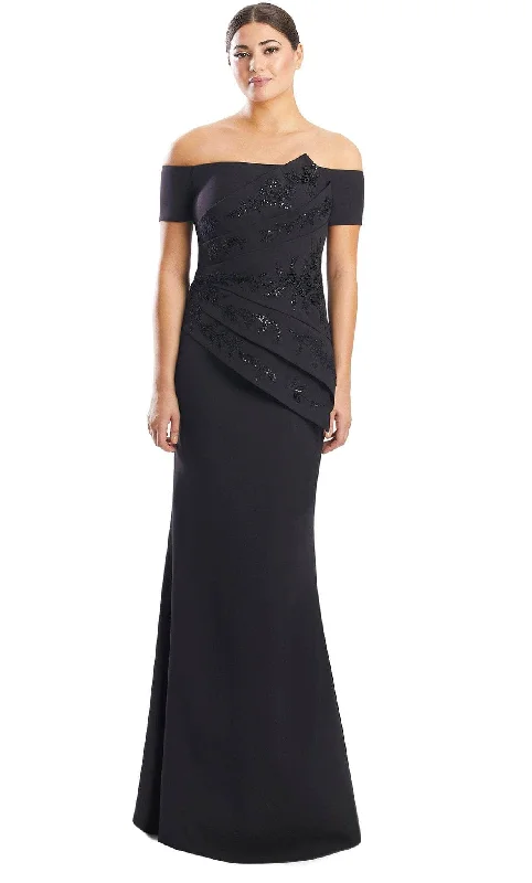 Breezy Comfort Alexander by Daymor 1753S23 - Off Shoulder Pleated Formal Gown