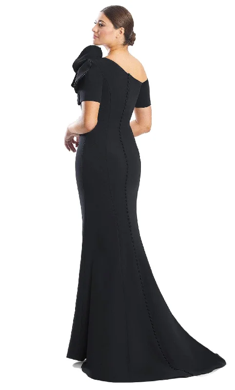 Timeless Style Alexander by Daymor 1762S23 - Rose-Detailed Asymmetrical Formal Gown