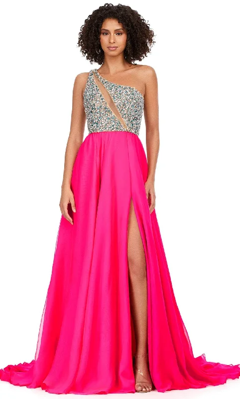 Everyday Style Ashley Lauren 11245 - Asymmetrical Neck A-line Gown