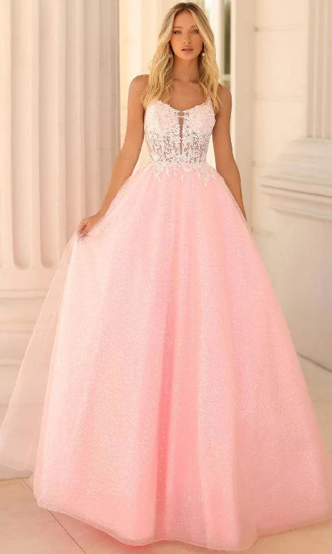Soft Looks Clarisse 810602 - Dual Strap Shimmer Ballgown