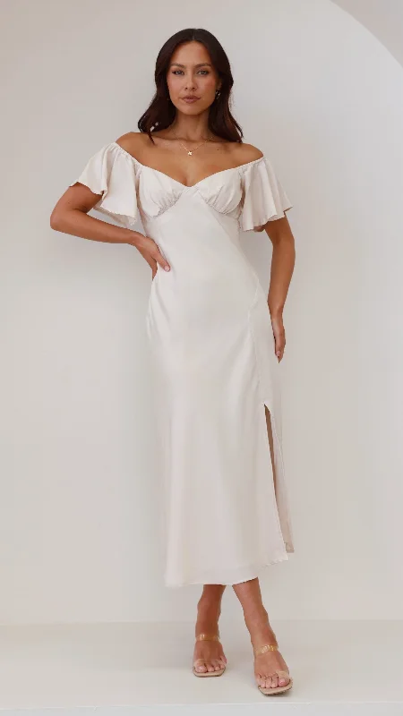 Cozy Essentials Louisa Midi Dress - Ivory