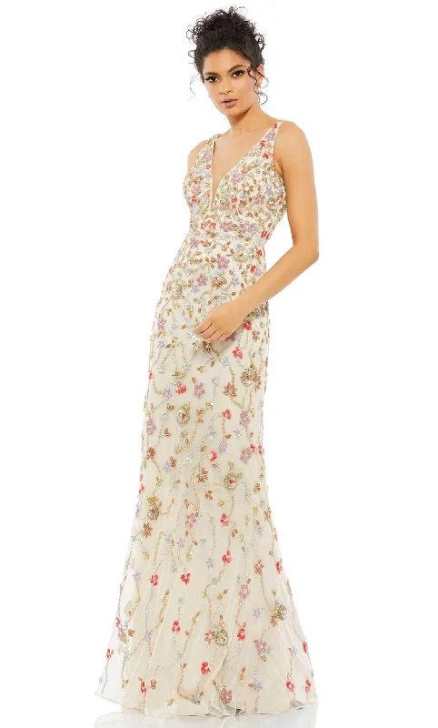 Trendy Layers Mac Duggal 5482 - Floral Sleeveless Formal Dress