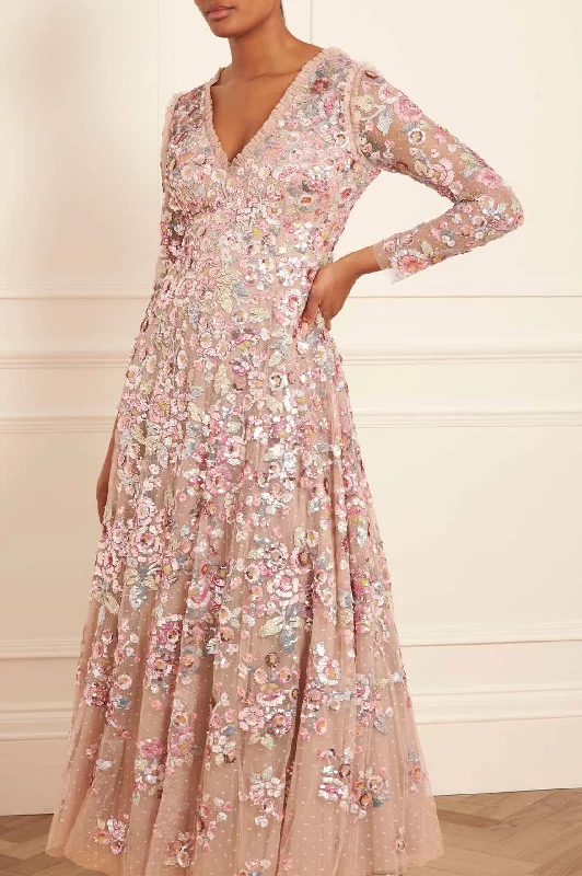 Effortless Dressing Sequin Paradise Long Sleeve Gown