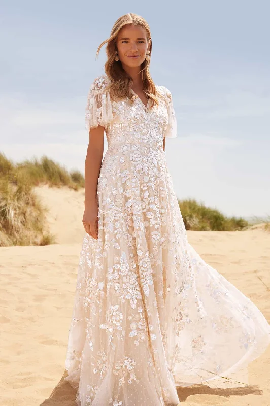 Modern Chic Sequin Paradise Short Sleeve Gown