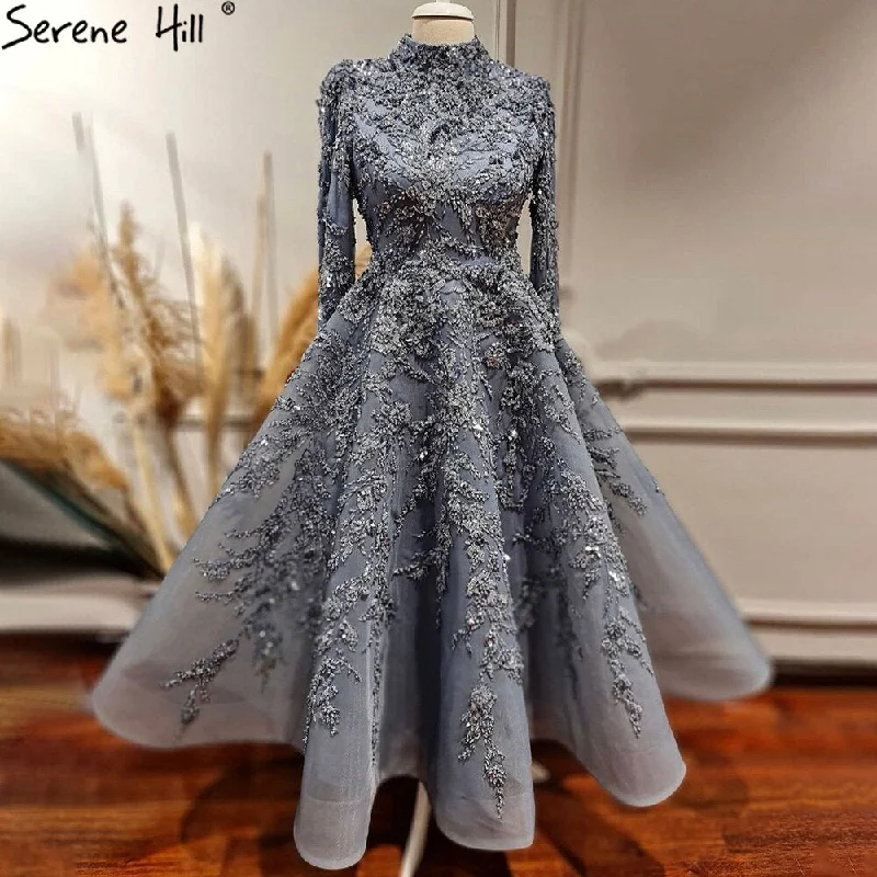 Comfortable Chic Serene Hill Grey Blue A-Line Evening Dresses Gowns 2024 Beaded Luxury Ankle Length For Women Party LA71098 Comfortable Chic Serene Hill Grey Blue A-Line Evening Dresses Gowns 2024 Beaded Luxury Ankle Length For Women Party LA71098